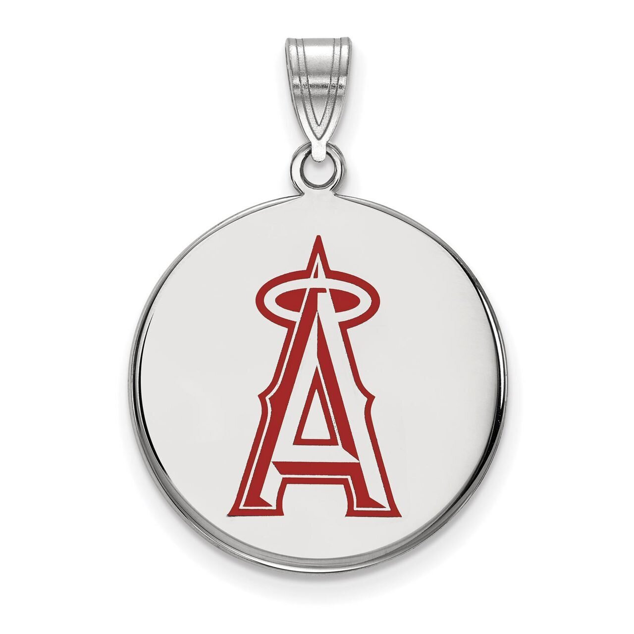 Los Angeles Angels Large Enamel Disc Pendant Sterling Silver SS016ANG
