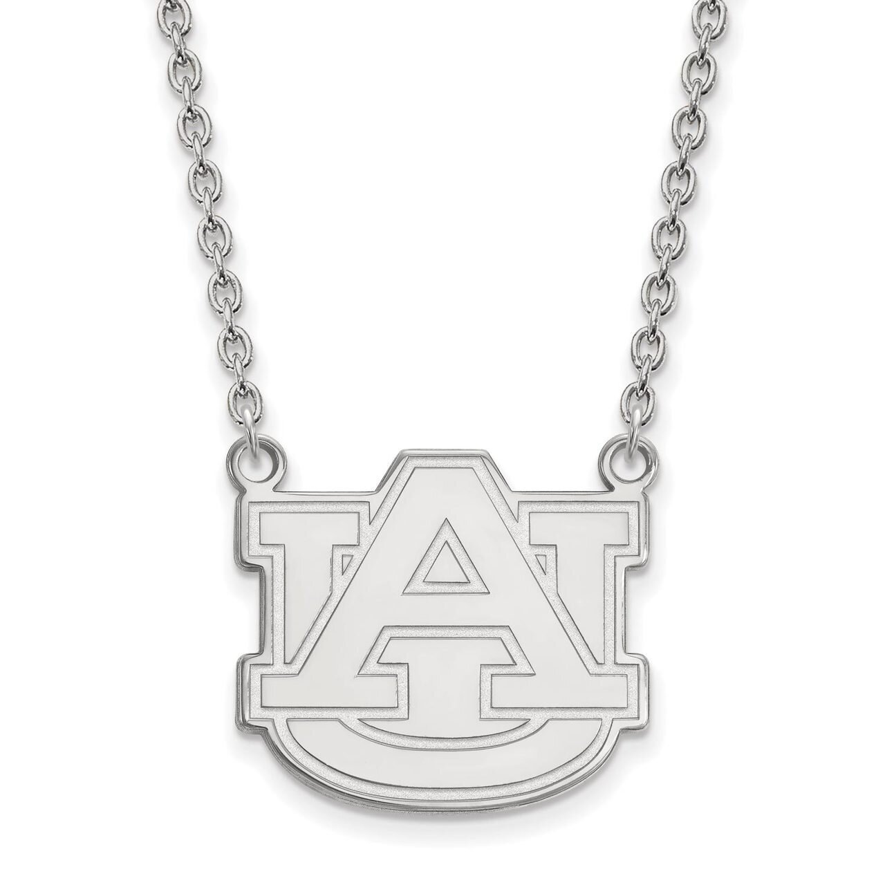 Auburn University Large Pendant with Necklace Sterling Silver SS016AU-18