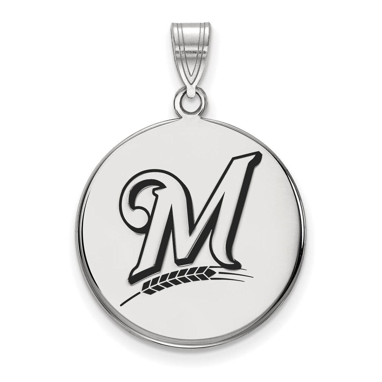 Milwaukee Brewers Large Enamel Disc Pendant Sterling Silver SS016BRE, MPN: SS016BRE, 886774627724