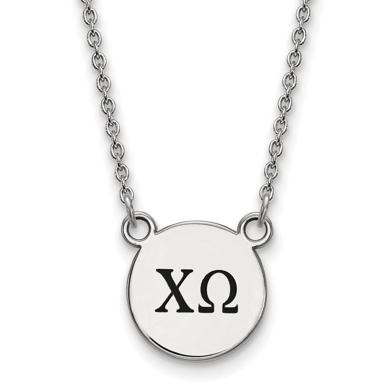 Chi Omega Extra Small Enameled Pendant with 18 Inch Chain Sterling Silver SS016CHO-18, MPN: SS016CH…
