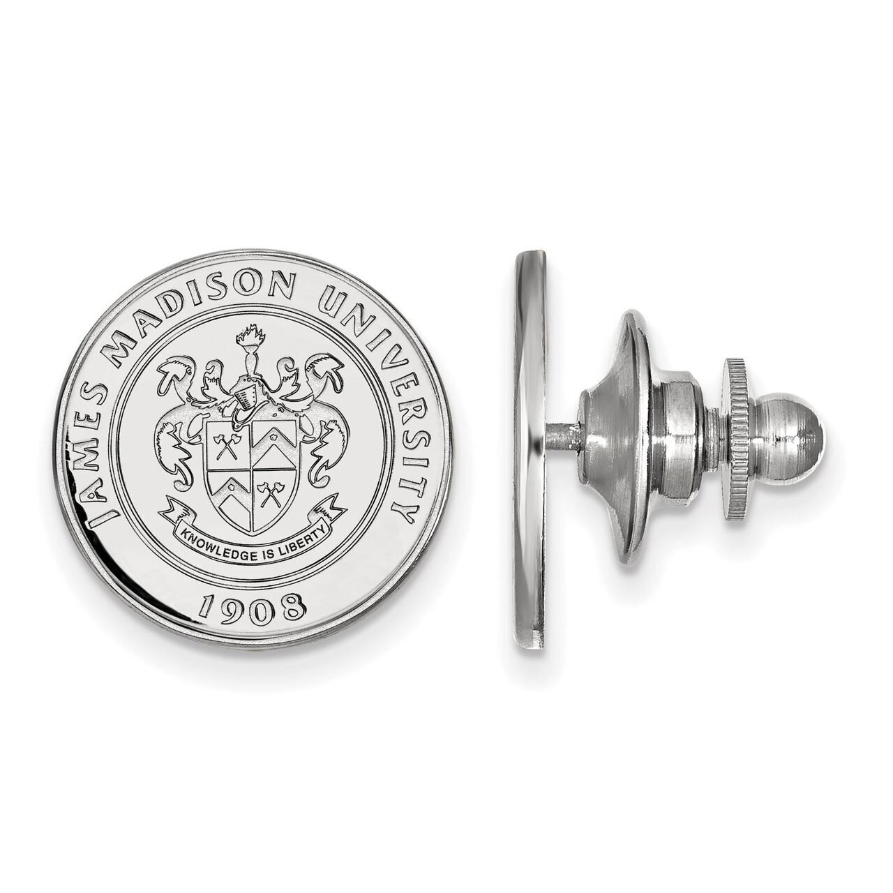 James Madison University Crest Lapel Pin Sterling Silver SS016JMU