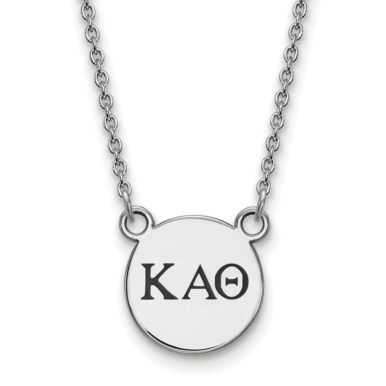 Kappa Alpha Theta Extra Small Enameled Pendant with 18 Inch Chain Sterling Silver SS016KAT-18