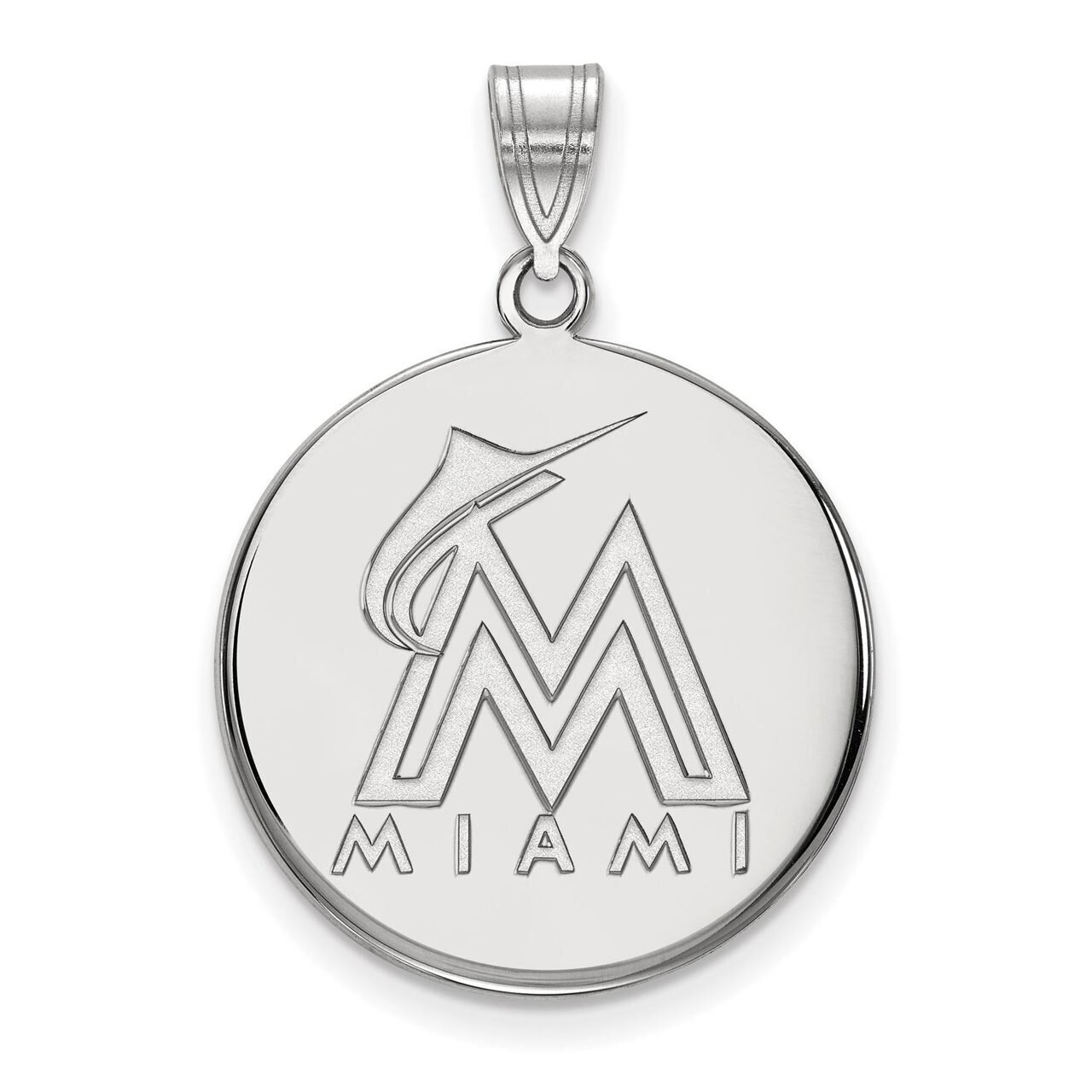 Miami Marlins Large Disc Pendant Sterling Silver SS016MIN, MPN: SS016MIN, 886774627816