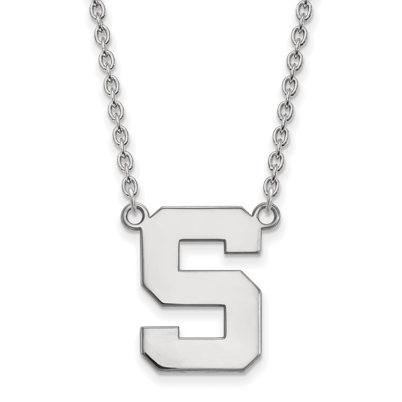 Michigan State University Large Pendant with Necklace Sterling Silver SS016MIS-18, MPN: SS016MIS-18…