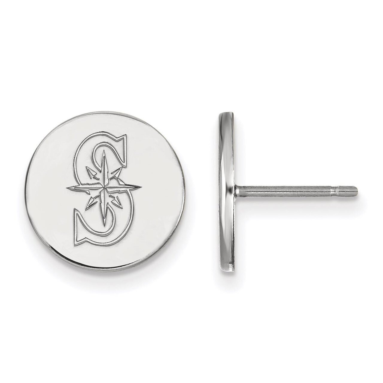 Seattle Mariners Small Disc Earring Sterling Silver SS016MRN, MPN: SS016MRN, 886774627823