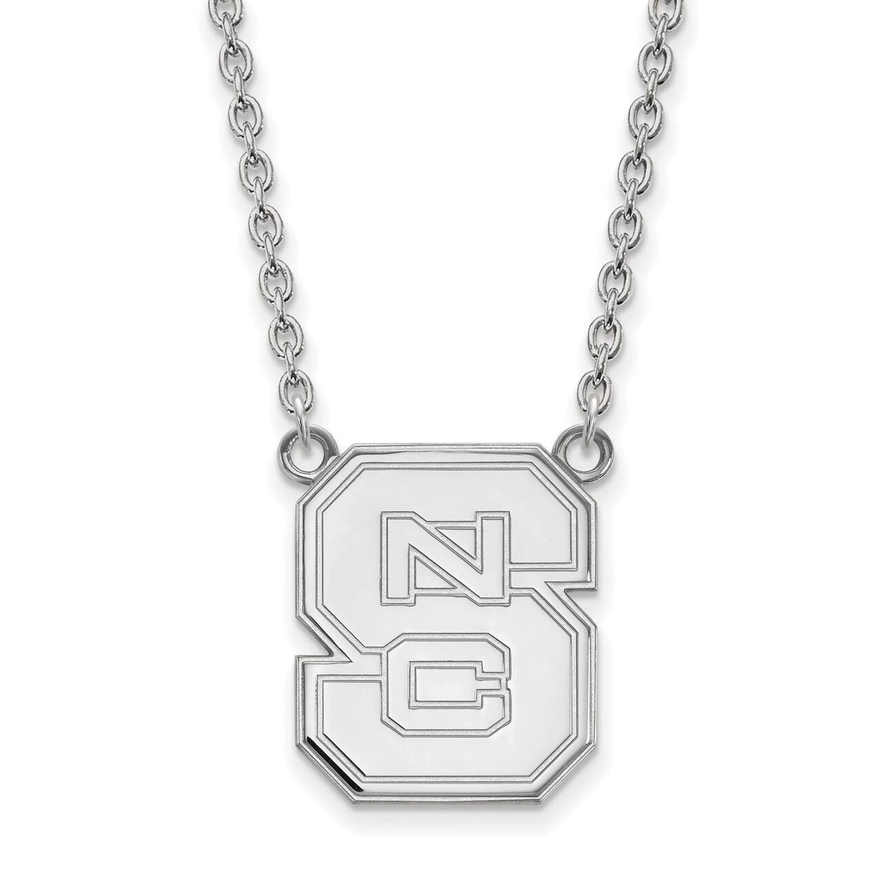 North Carolina State University Large Pendant with Necklace Sterling Silver SS016NCS-18, MPN: SS016…