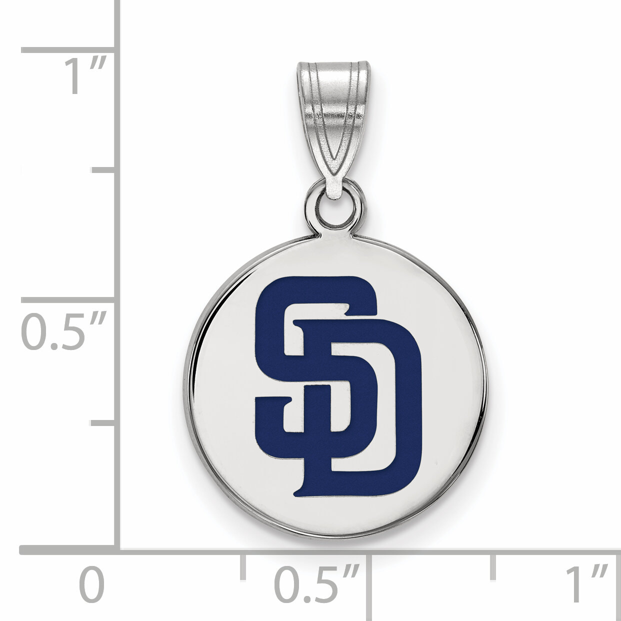 San Diego Padres Medium Enamel Disc Pendant Sterling Silver SS016PAD, MPN: SS016PAD, 886774627854