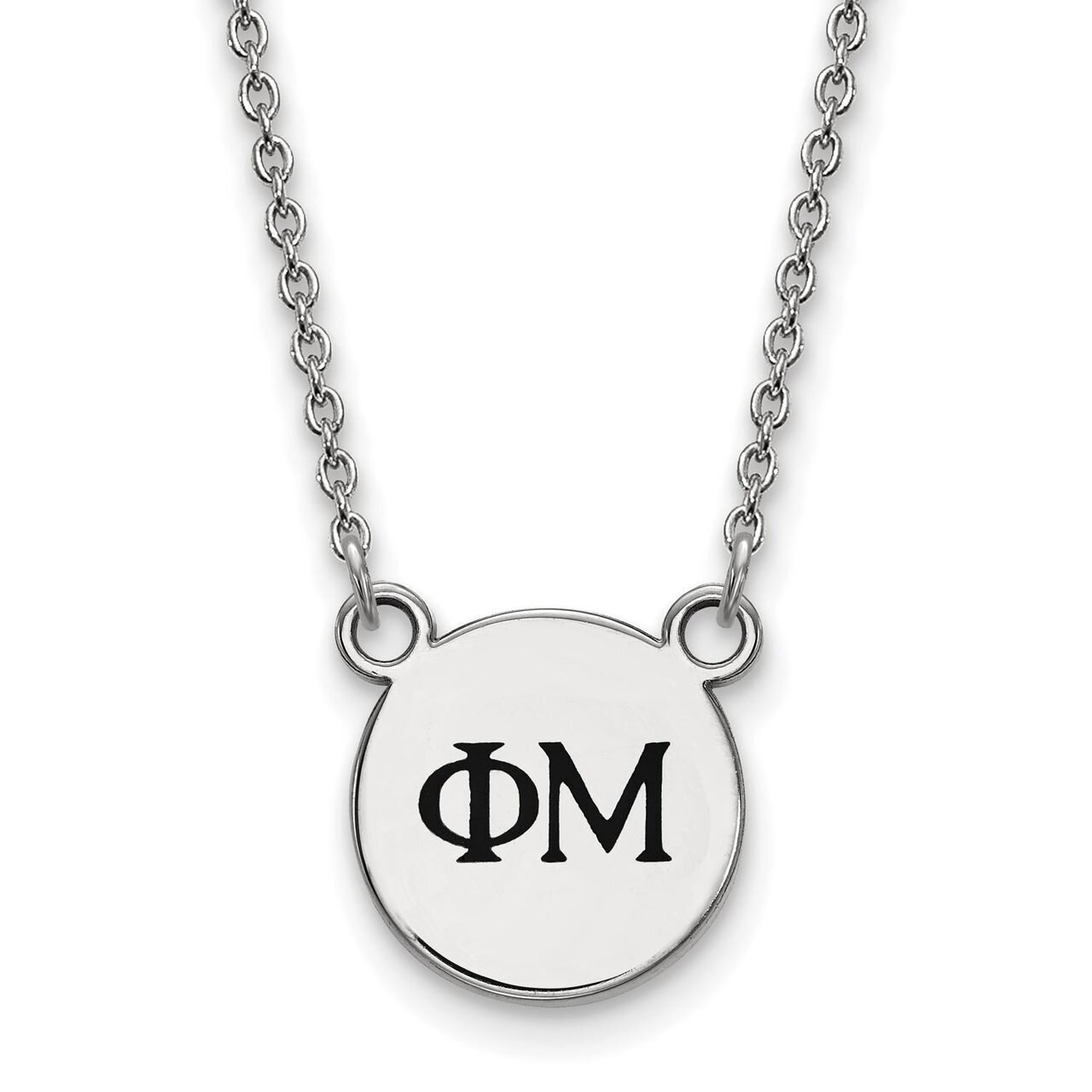 Phi Mu Extra Small Enameled Pendant with 18 Inch Chain Sterling Silver SS016PHM-18, MPN: SS016PHM-1…