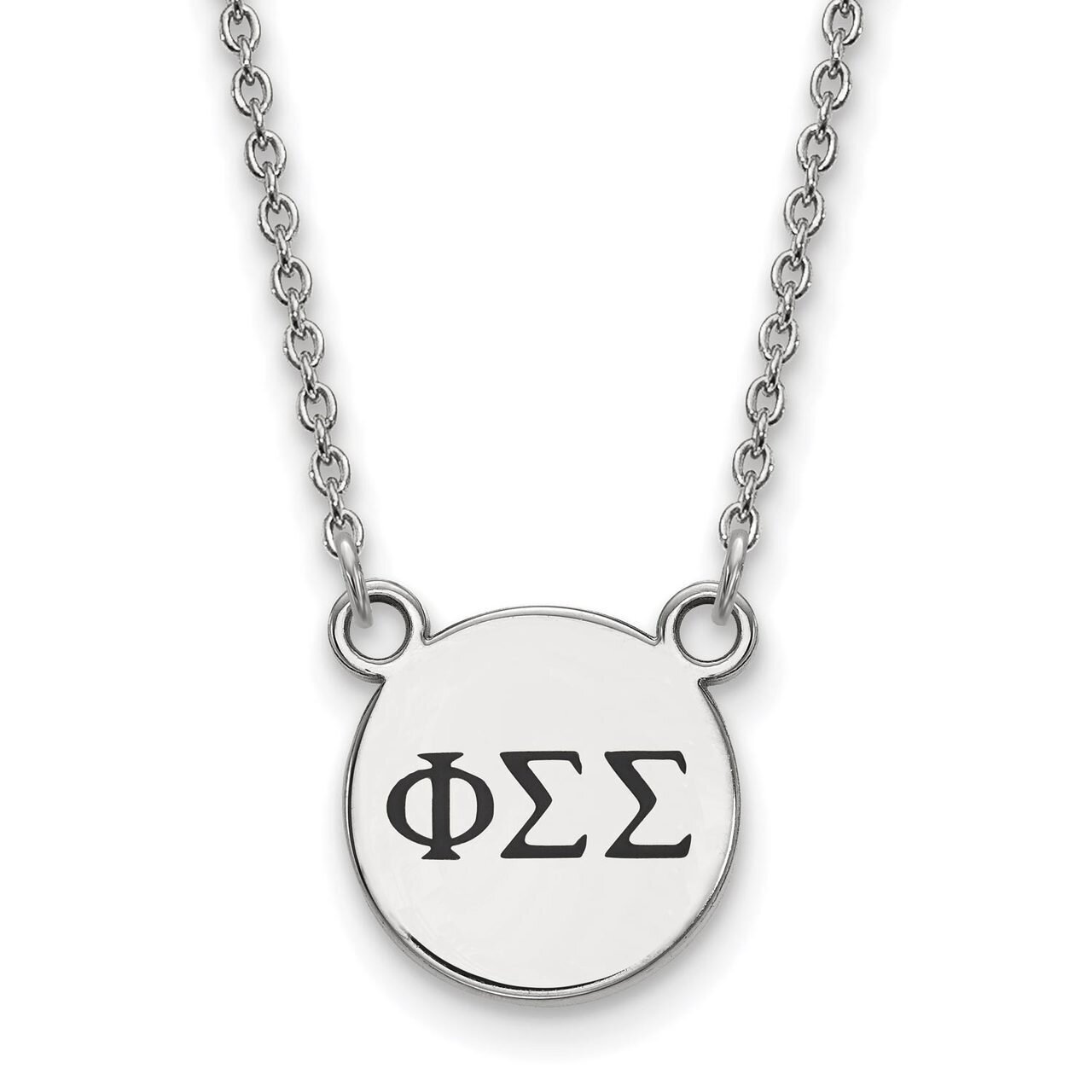 Phi Sigma Sigma Extra Small Enameled Pendant with 18 Inch Chain Sterling Silver SS016PSS-18