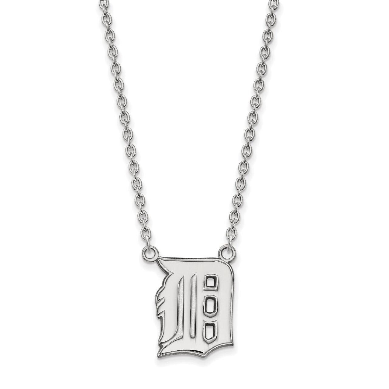 Detroit Tigers Large Pendant with Necklace Sterling Silver SS016TIG-18