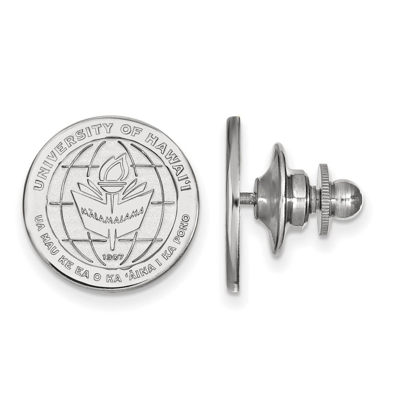 The University of Hawai'i Crest Lapel Pin Sterling Silver SS016UHI