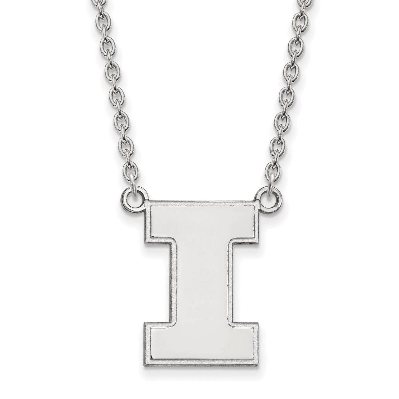 University of Illinois Large Pendant with Necklace Sterling Silver SS016UIL-18