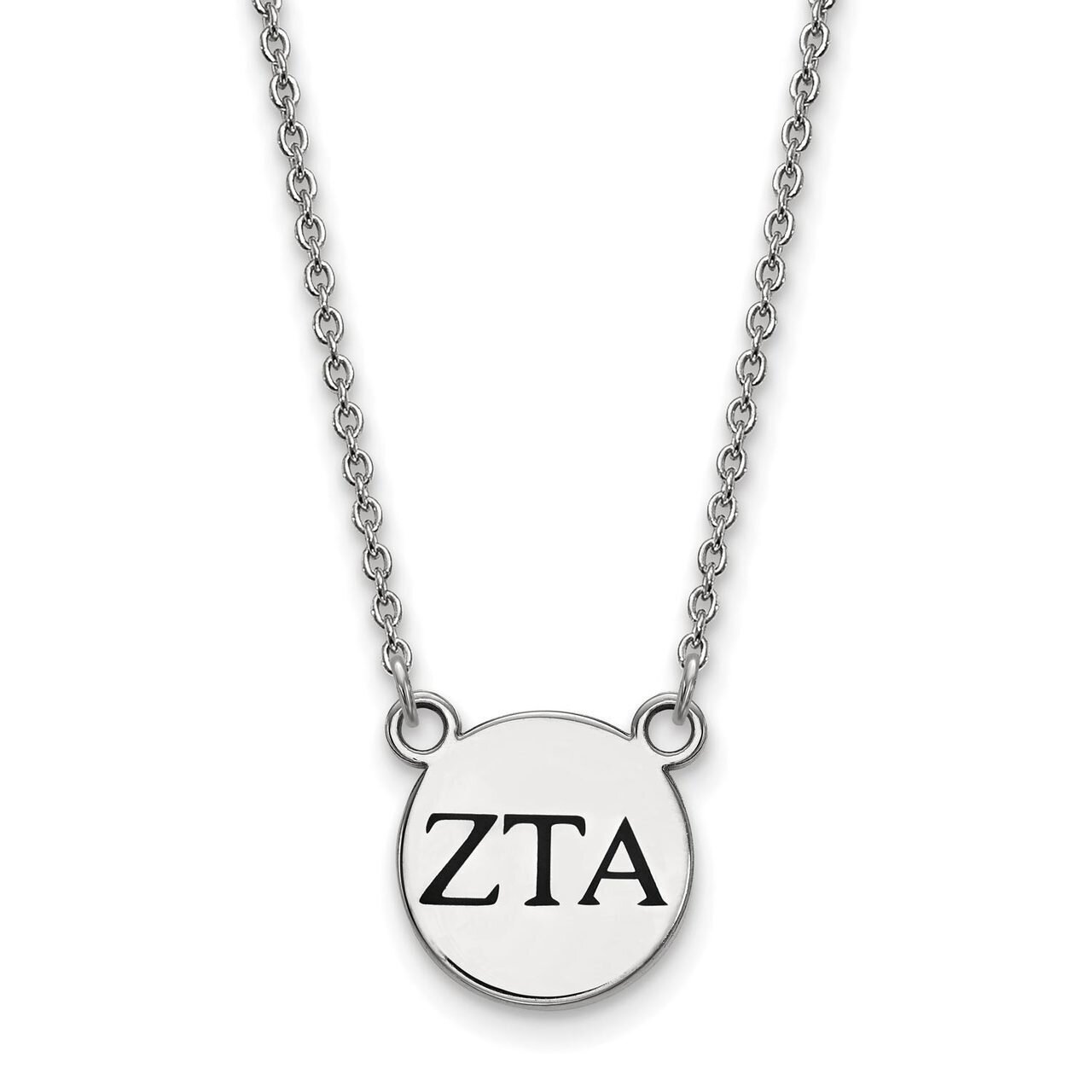 Zeta Tau Alpha Extra Small Enameled Pendant with 18 Inch Chain Sterling Silver SS016ZTA-18