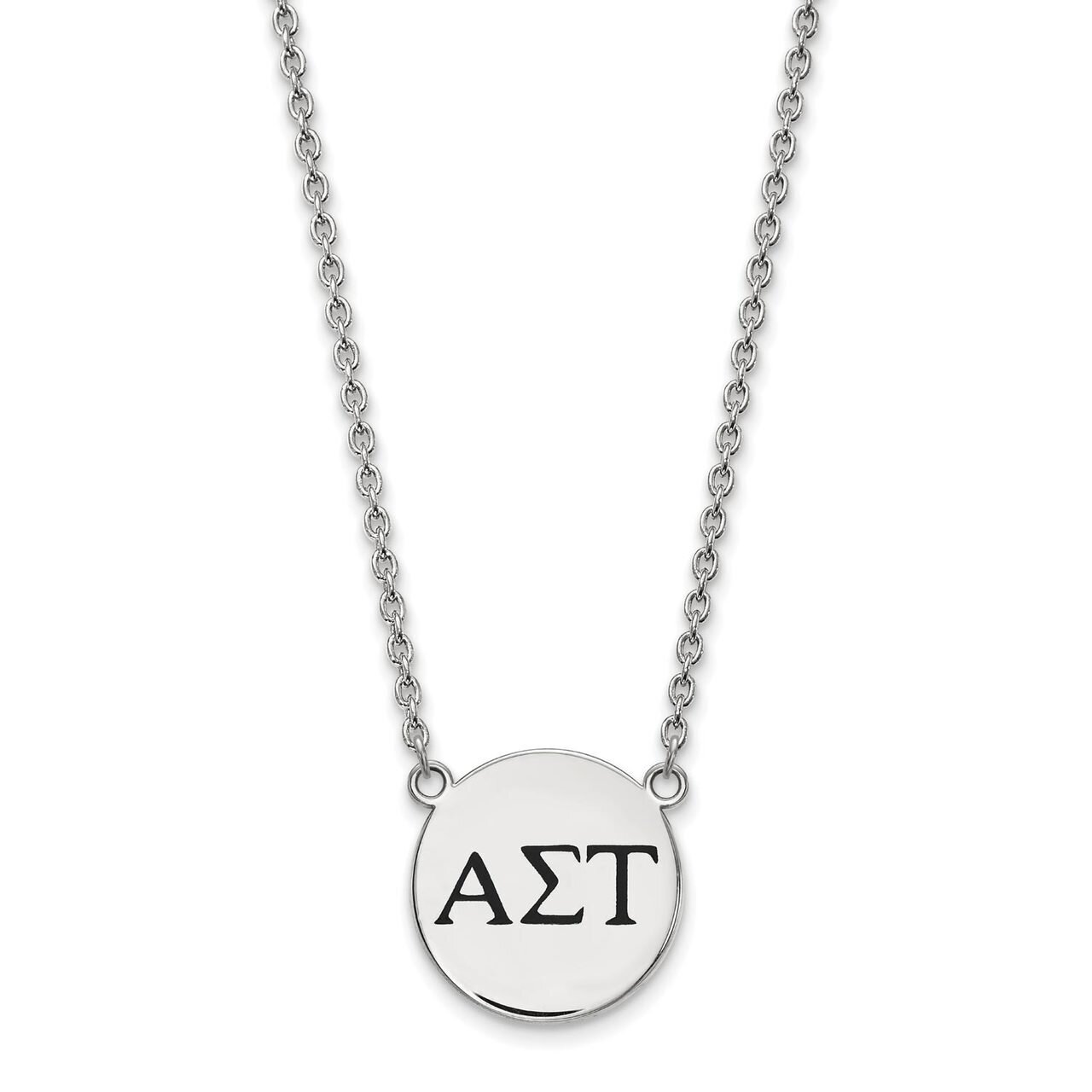 Alpha Sigma Tau Small Enameled Pendant with 18 Inch Chain Sterling Silver SS017ALS-18, MPN: SS017AL…