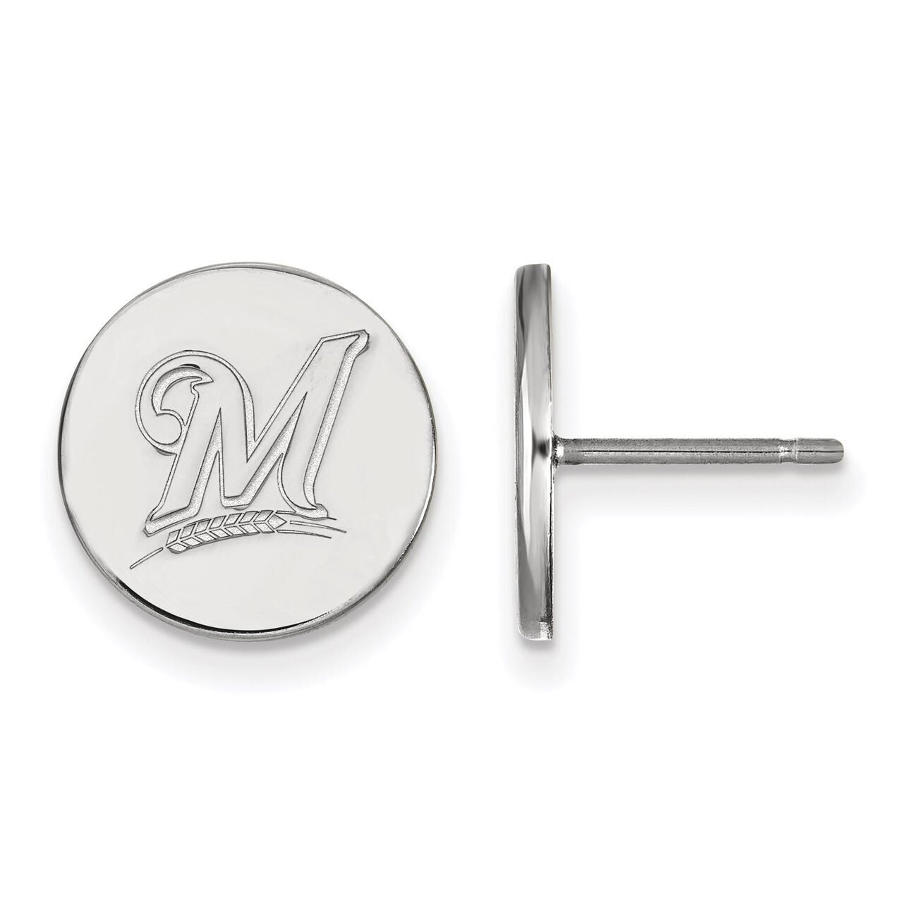 Milwaukee Brewers Small Disc Earring Sterling Silver SS017BRE, MPN: SS017BRE, 886774628028