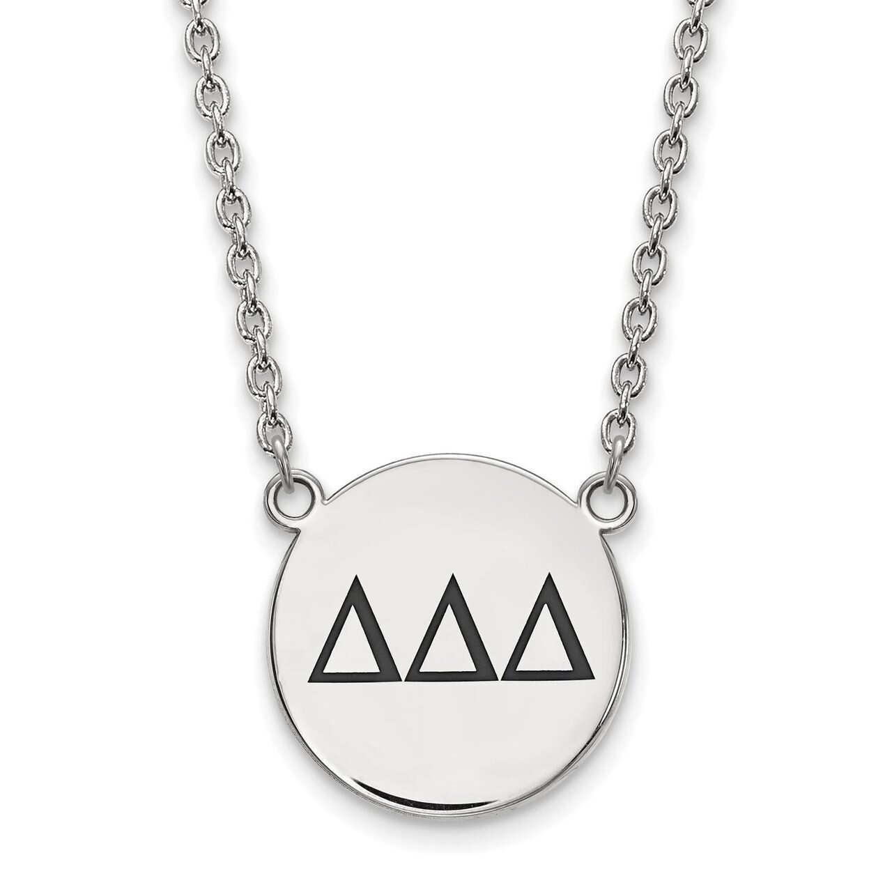 Delta Delta Delta Small Enameled Pendant with 18 Inch Chain Sterling Silver SS017DDD-18, MPN: SS017…