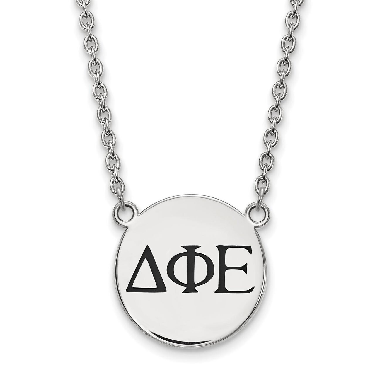 Delta Phi Epsilon Small Enameled Pendant with 18 Inch Chain Sterling Silver SS017DPH-18, MPN: SS017…