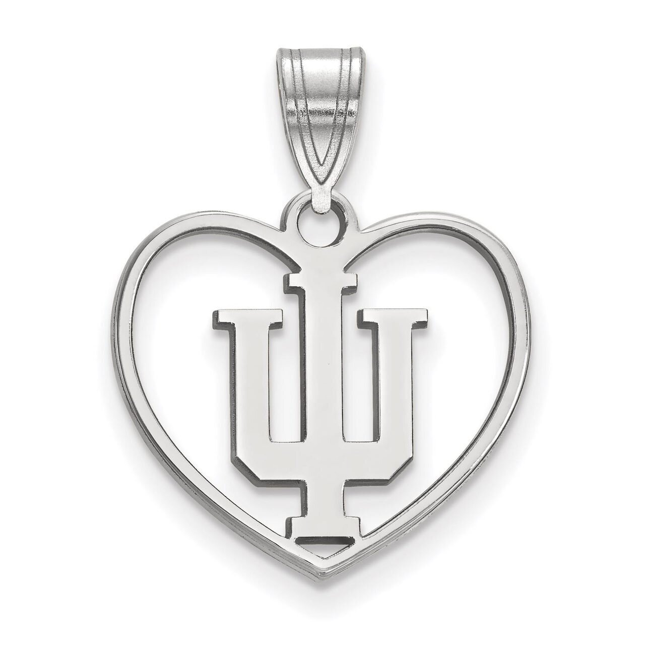 Indiana University Pendant in Heart Sterling Silver SS017IU