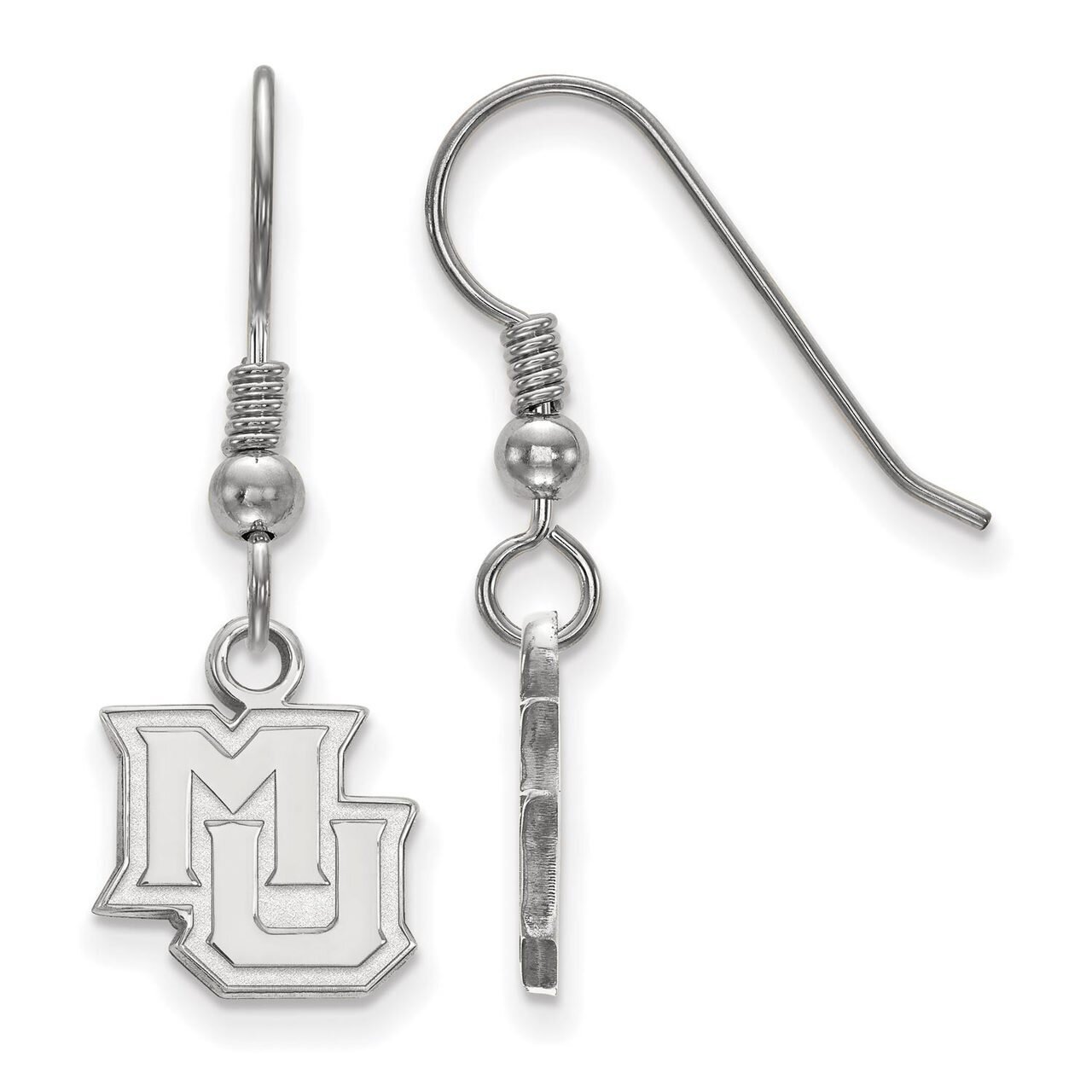 Marquette University Extra Small Dangle Earring Wire Sterling Silver SS017MAR