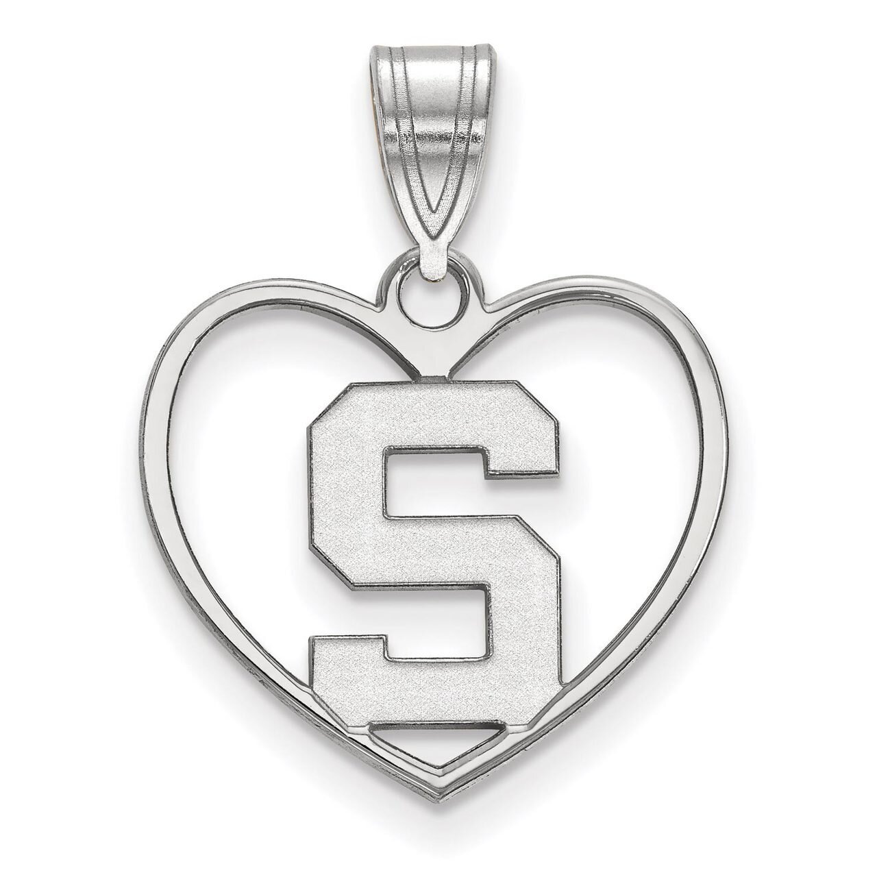 Michigan State University Pendant in Heart Sterling Silver SS017MIS, MPN: SS017MIS, 886774690124