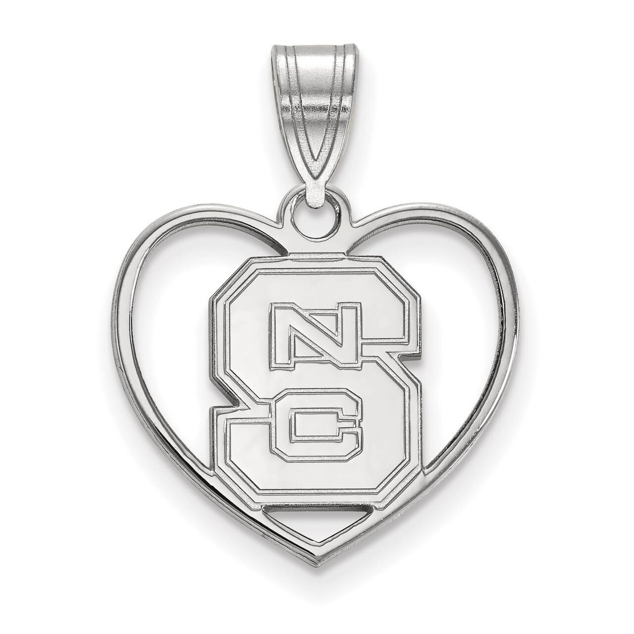 North Carolina State University Pendant in Heart Sterling Silver SS017NCS, MPN: SS017NCS, 886774691…