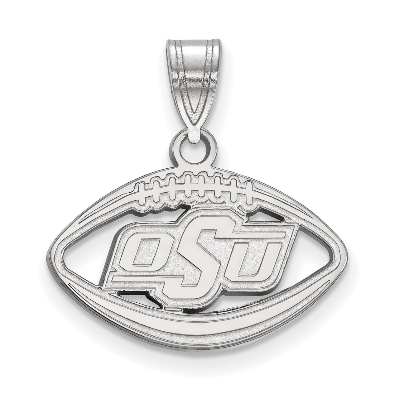 Oklahoma State University Pendant in Football Sterling Silver SS017OKS