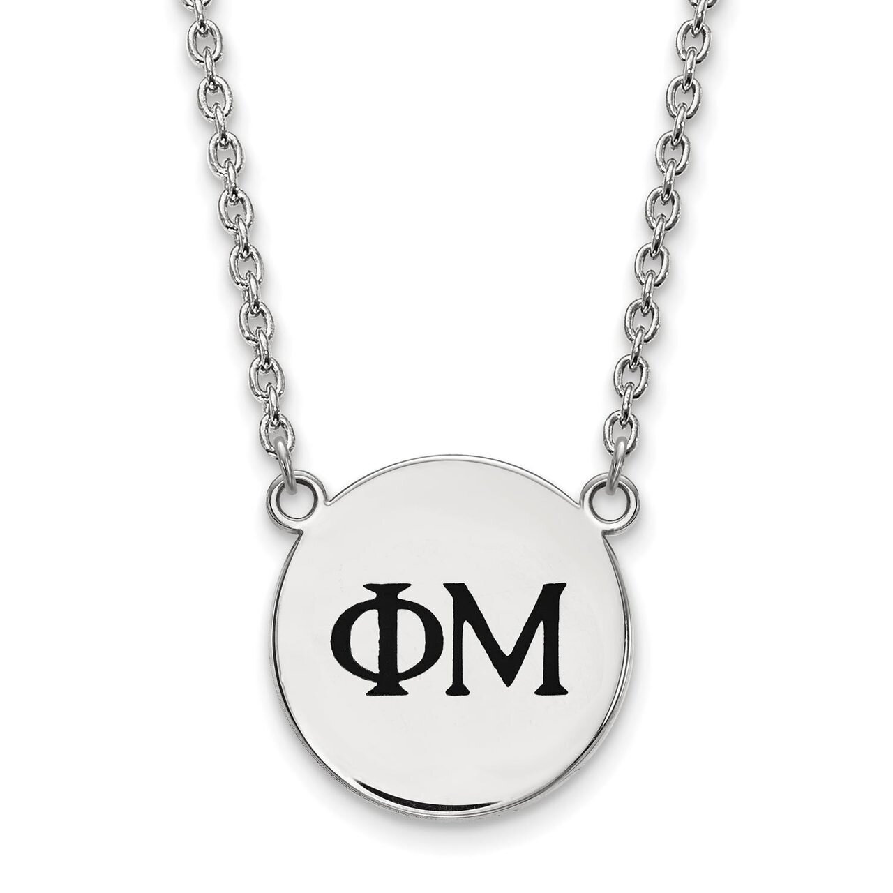 Phi Mu Small Enameled Pendant with 18 Inch Chain Sterling Silver SS017PHM-18, MPN: SS017PHM-18, 886…