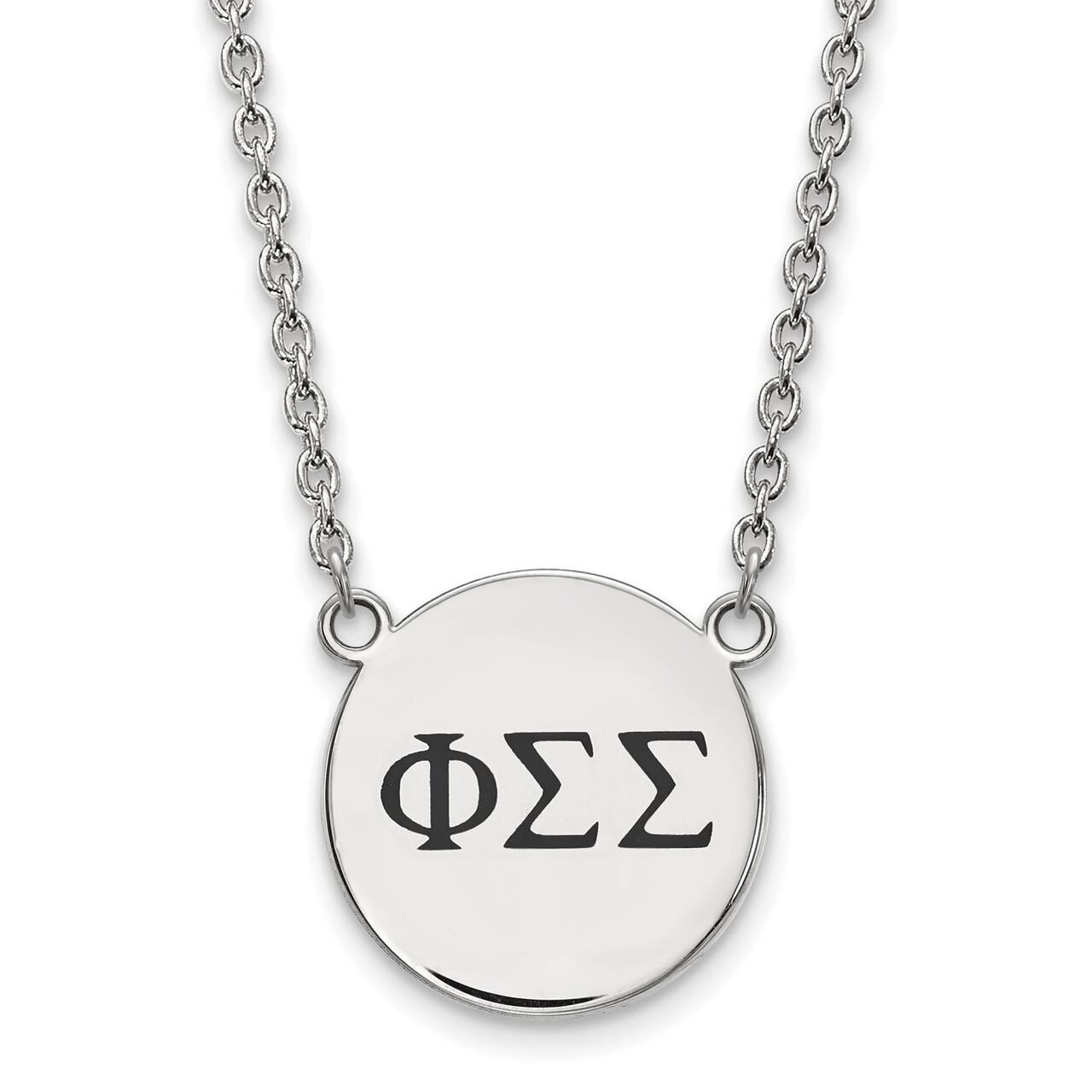 Phi Sigma Sigma Small Enameled Pendant with 18 Inch Chain Sterling Silver SS017PSS-18, MPN: SS017PS…