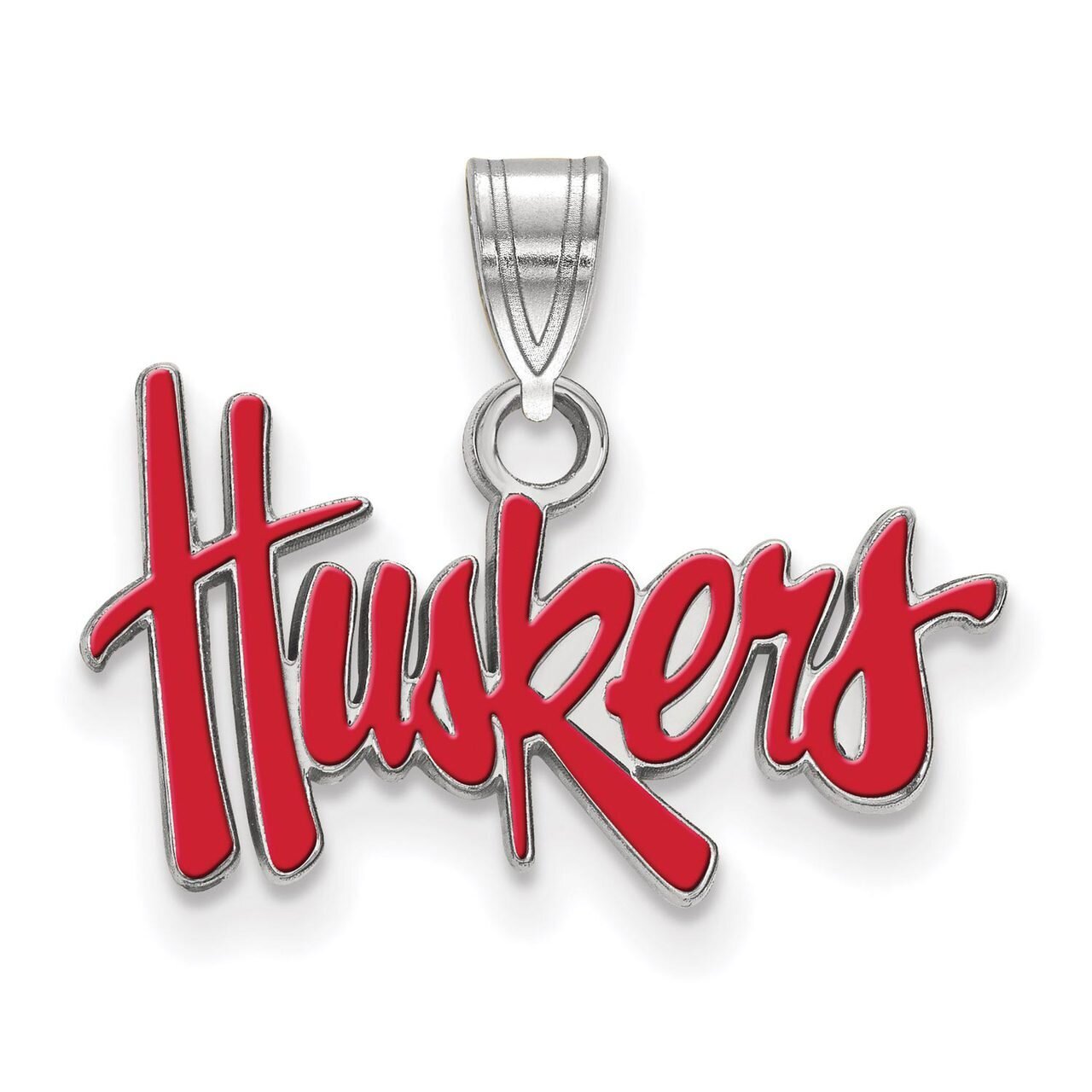 University of Nebraska Small Enamel Pendant Sterling Silver SS017UNE, MPN: SS017UNE, 886774713281