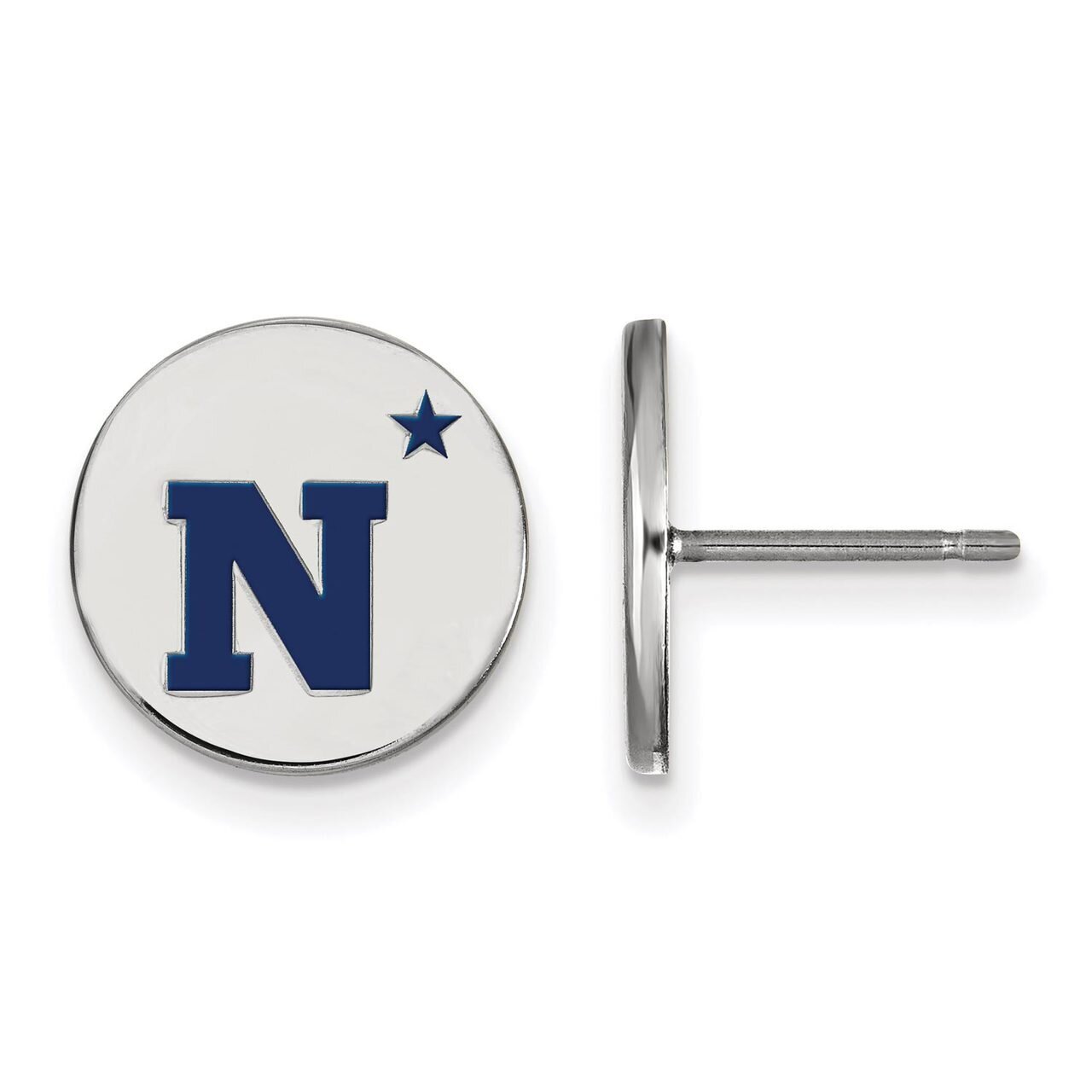 Navy Small Enamel Disc Earring Sterling Silver SS017USN, MPN: SS017USN, 886774702490