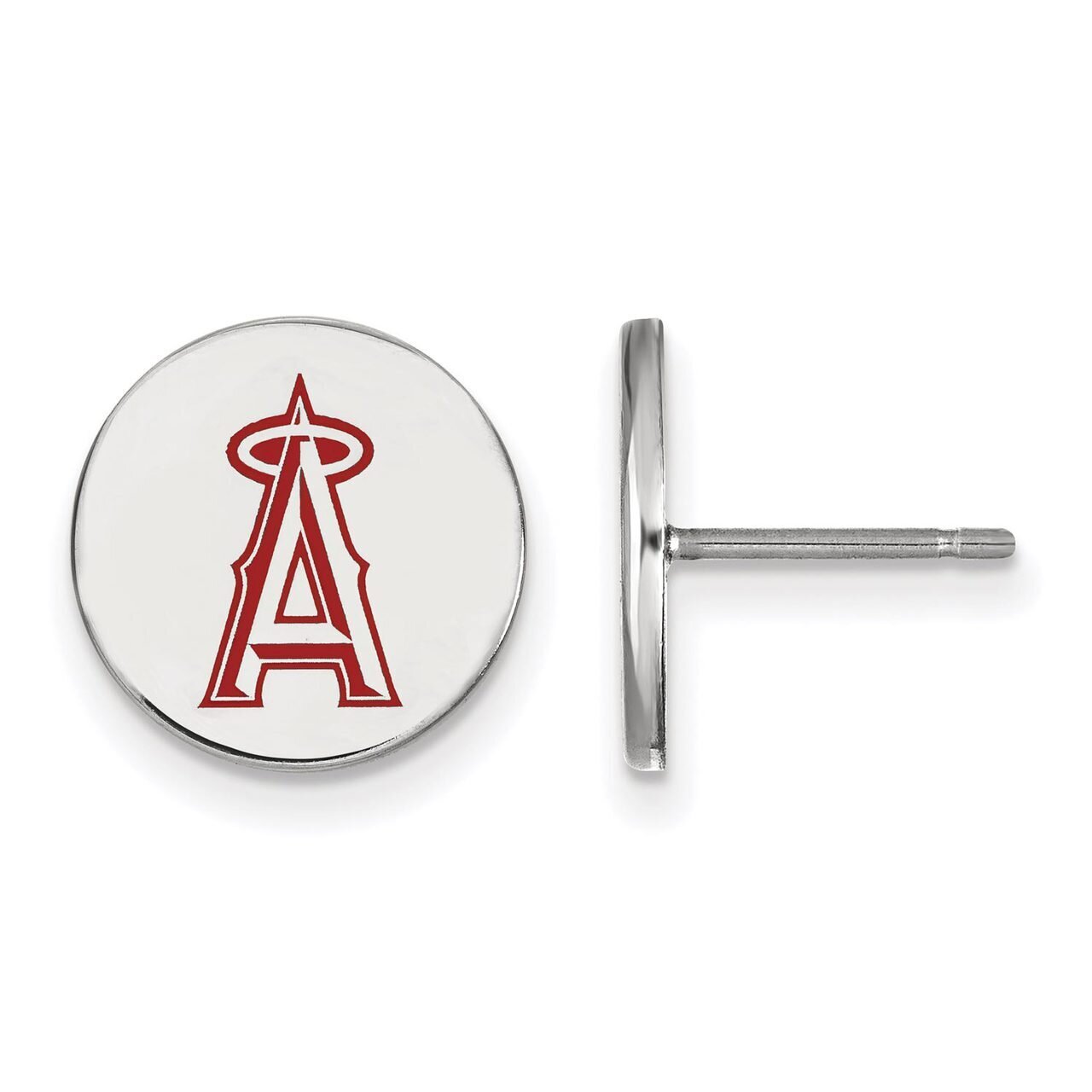 Los Angeles Angels Small Enamel Disc Earring Sterling Silver SS018ANG, MPN: SS018ANG, 886774628271