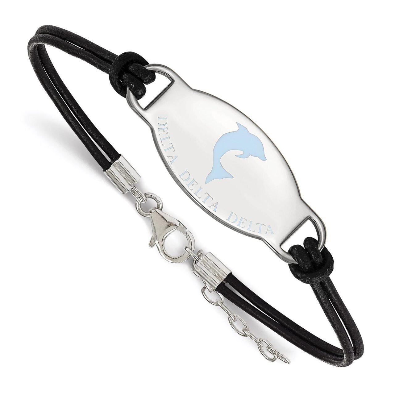 Delta Delta Delta Enameled Oval Leather Bracelet Sterling Silver SS018DDD-7, MPN: SS018DDD-7, 88677…