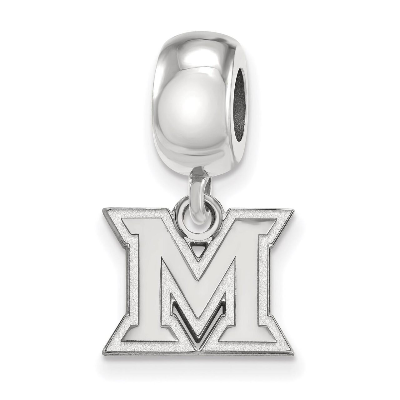 Miami University Bead Charm Extra Small Dangle Sterling Silver SS018MU