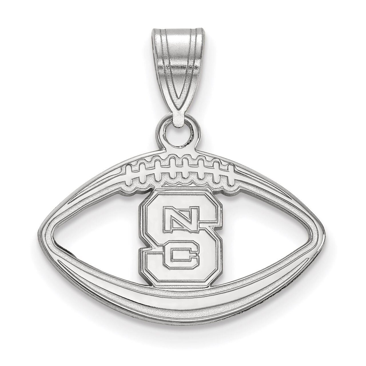 North Carolina State University Pendant in Football Sterling Silver SS018NCS
