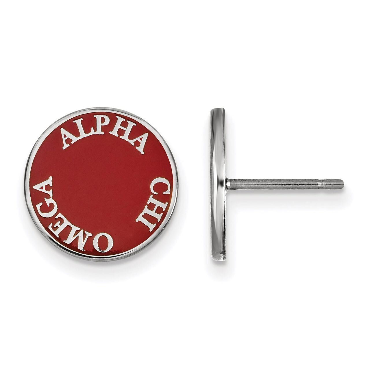 Alpha Chi Omega Enameled Post Earrings Sterling Silver SS019ACO, MPN: SS019ACO, 886774602868