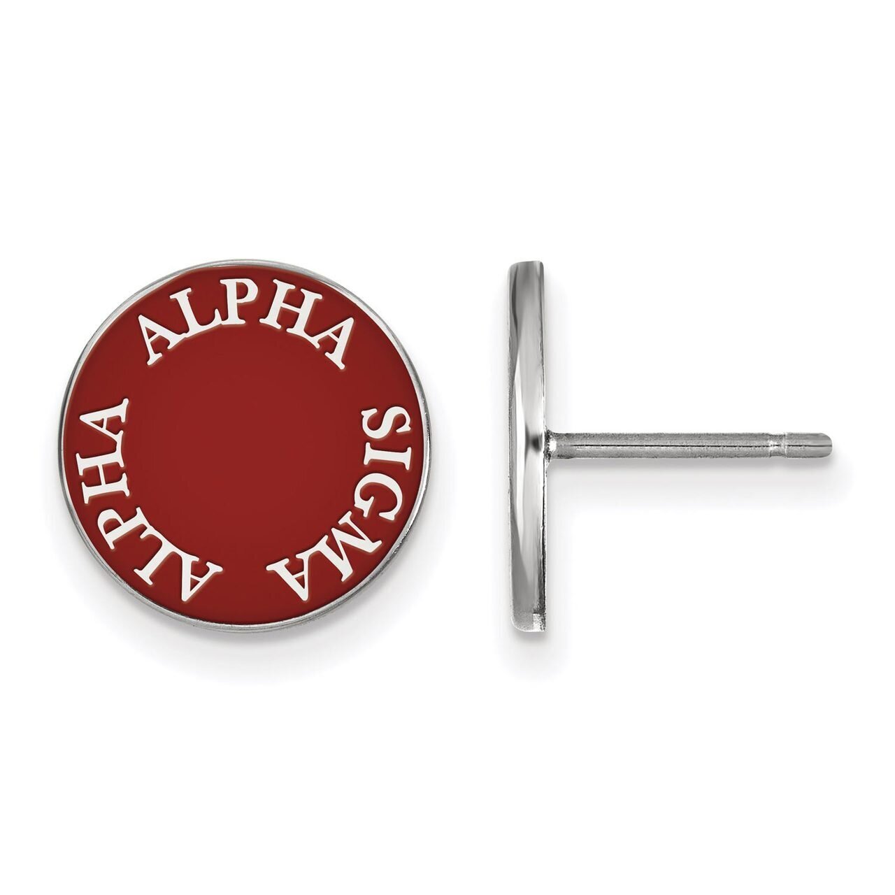 Alpha Sigma Alpha Enameled Post Earrings Sterling Silver SS019ASI, MPN: SS019ASI, 886774602943