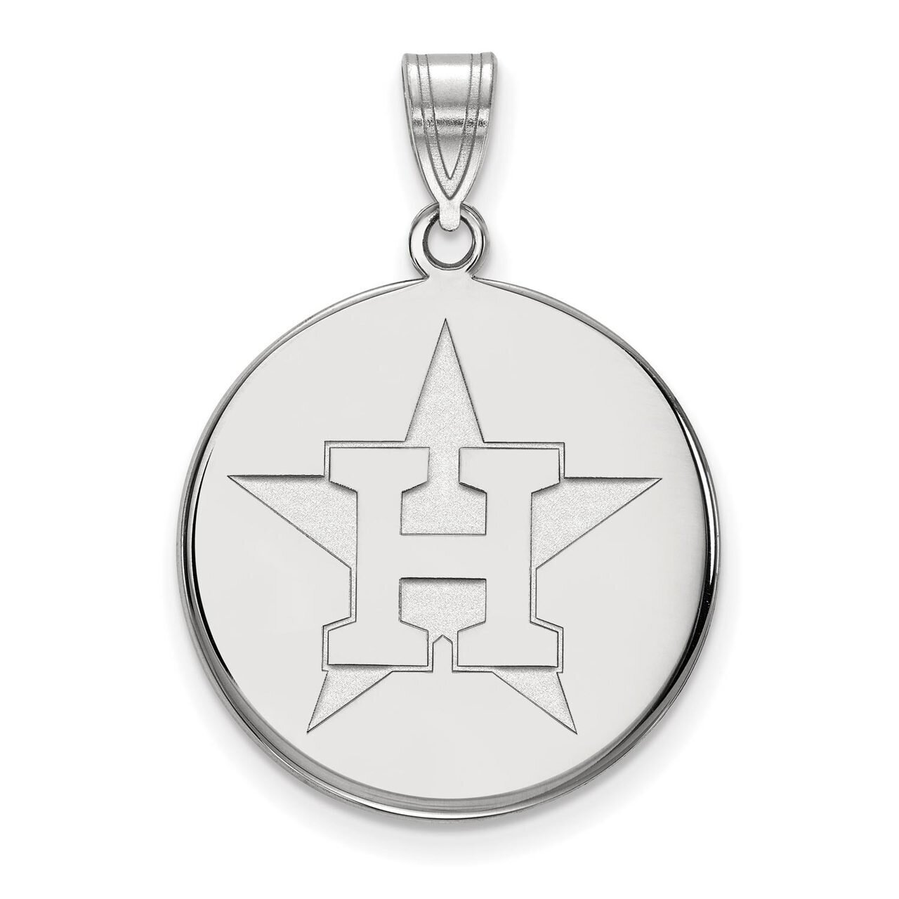Houston Astros Large Disc Pendant Sterling Silver SS019AST