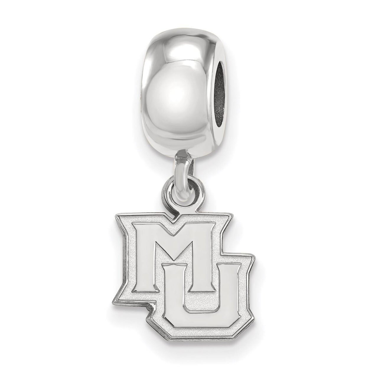 Marquette University Bead Charm Extra Small Dangle Sterling Silver SS019MAR