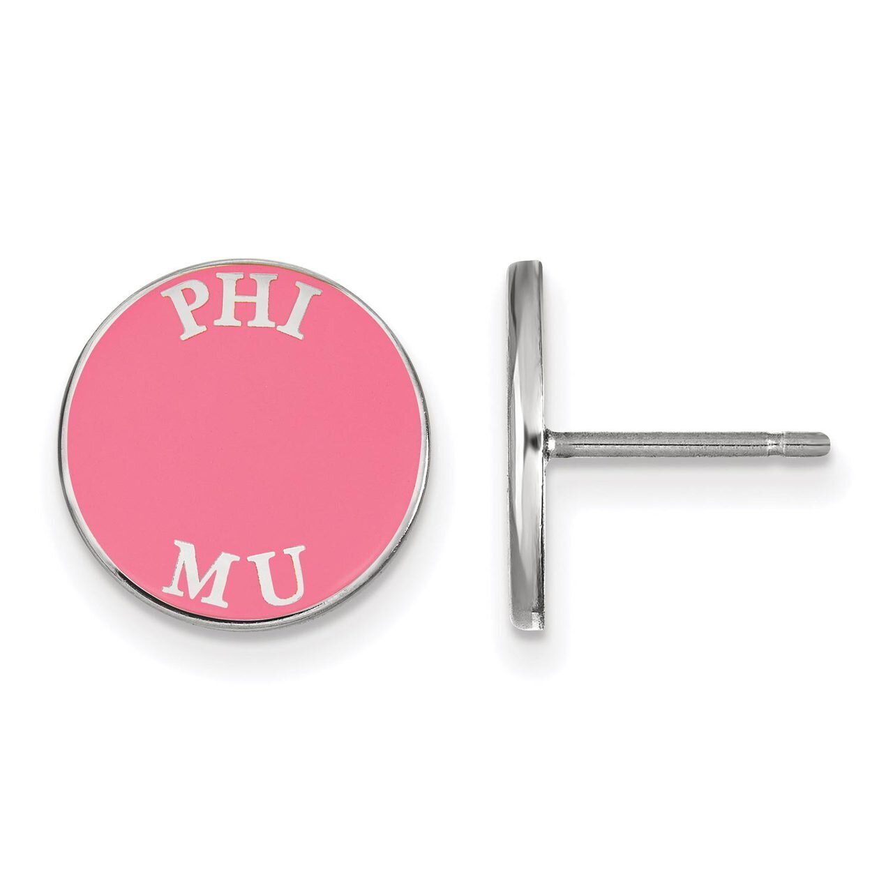 Phi Mu Enameled Post Earrings Sterling Silver SS019PHM, MPN: SS019PHM, 886774603063