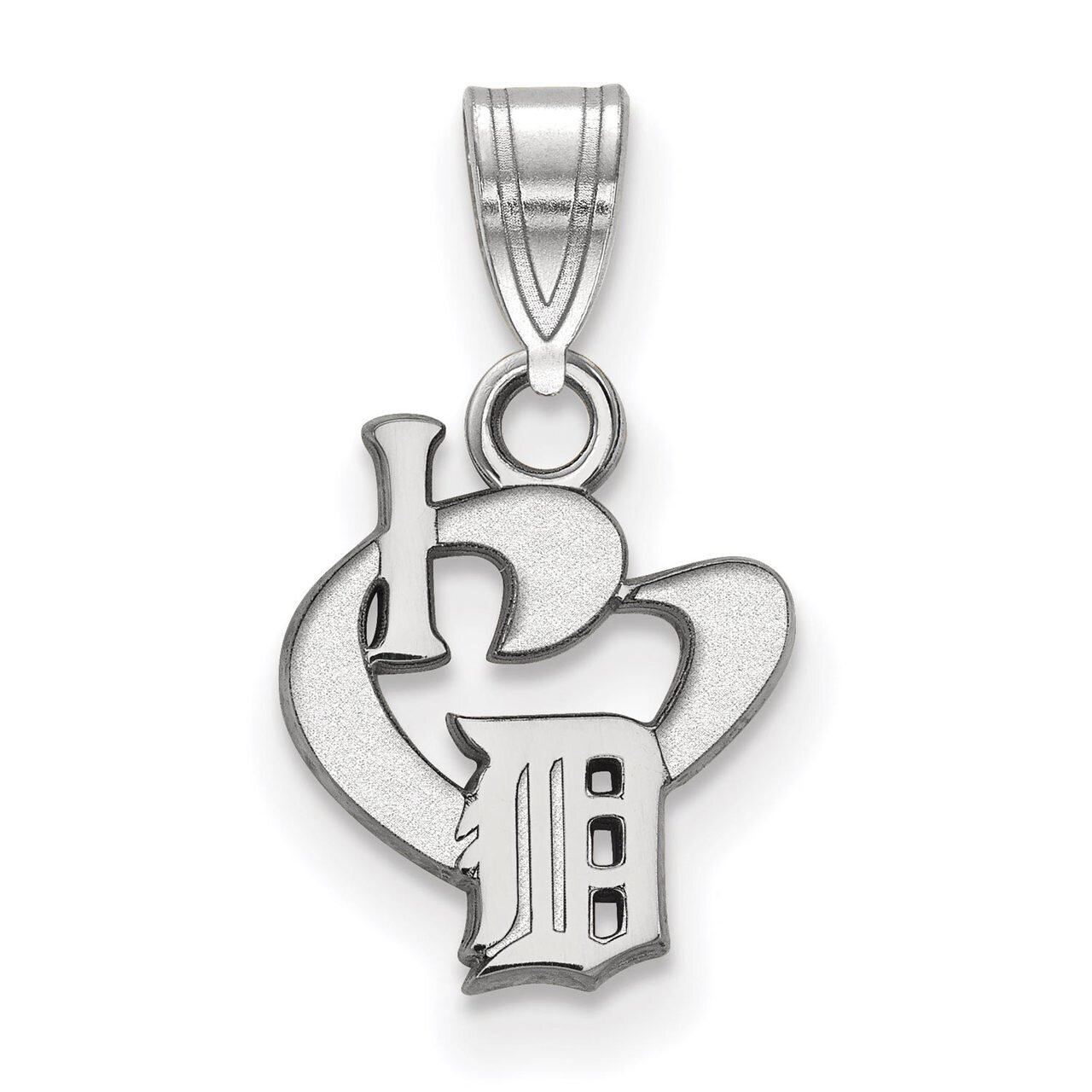 Detroit Tigers Small I love Logo Sterling Silver SS019TIG
