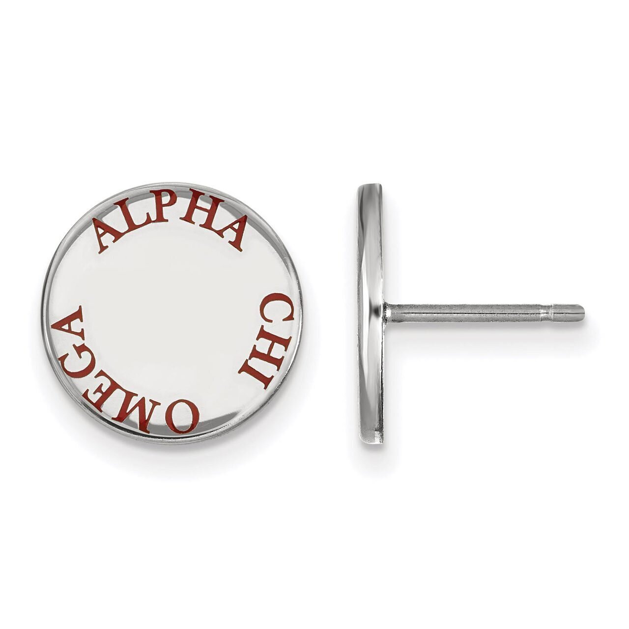 Alpha Chi Omega Enameled Post Earrings Sterling Silver SS020ACO, MPN: SS020ACO, 886774603124