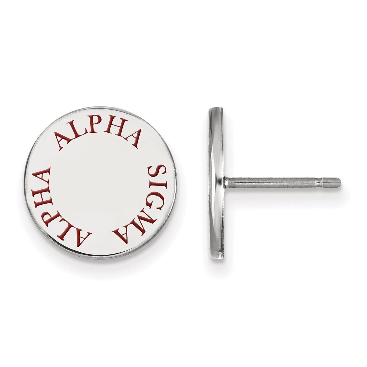 Alpha Sigma Alpha Enameled Post Earrings Sterling Silver SS020ASI, MPN: SS020ASI, 886774603209