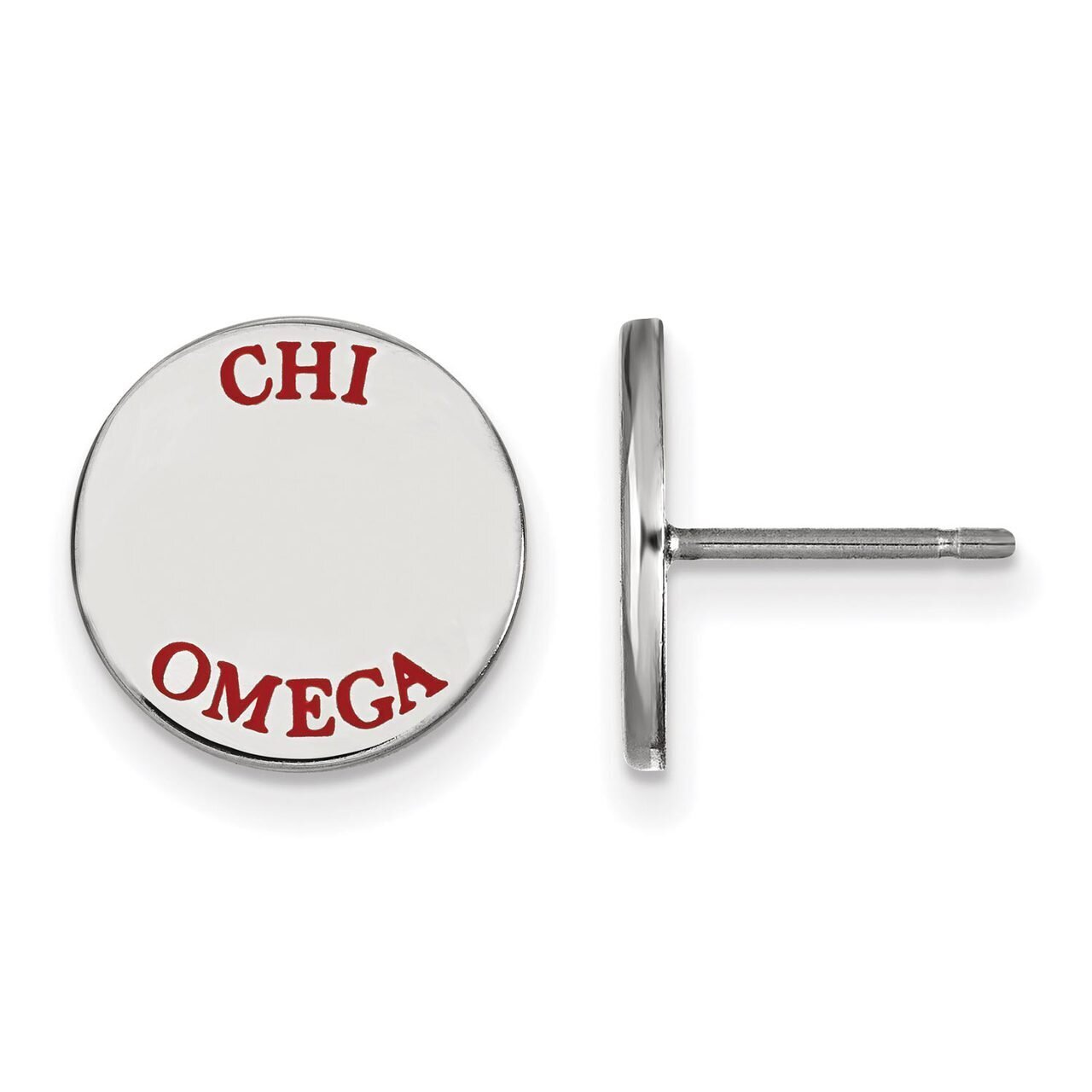 Chi Omega Enameled Post Earrings Sterling Silver SS020CHO, MPN: SS020CHO, 886774603223