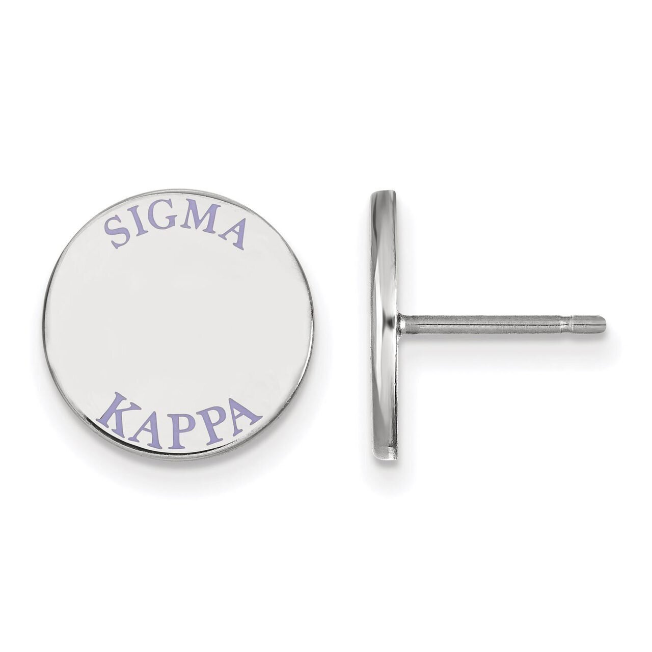 Sigma Kappa Enameled Post Earrings Sterling Silver SS020SKP, MPN: SS020SKP, 886774603346