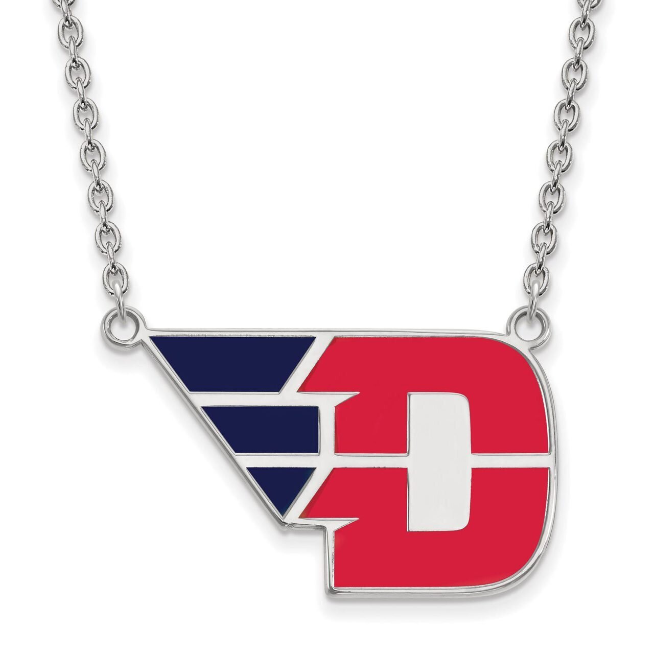 University of Dayton Large Enamel Pendant with Necklace Sterling Silver SS020UD
