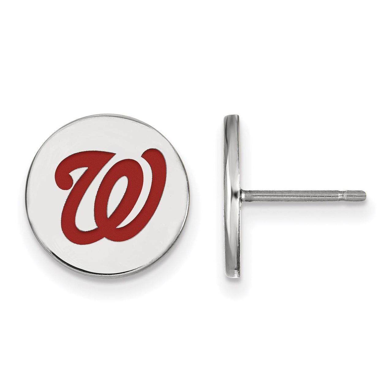 Washington Nationals Small Enamel Disc Earring Sterling Silver SS021NAT