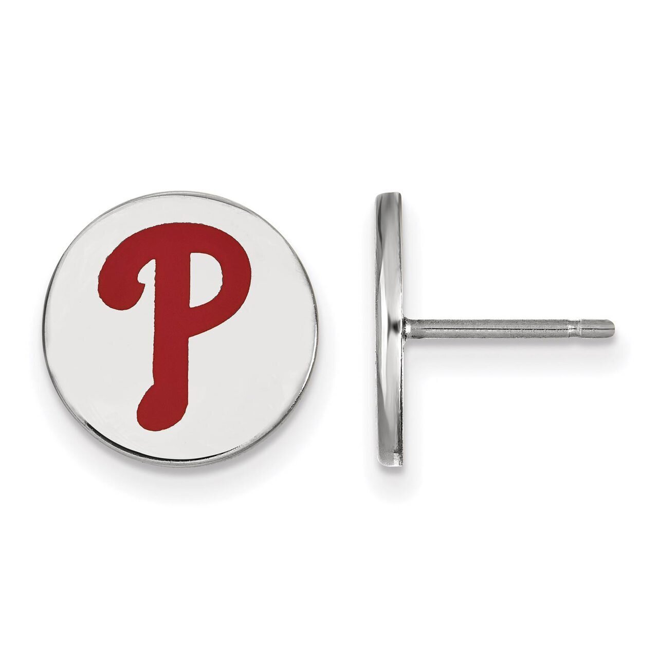Philadelphia Phillies Small Enamel Disc Earring Sterling Silver SS021PHI, MPN: SS021PHI, 8867746291…