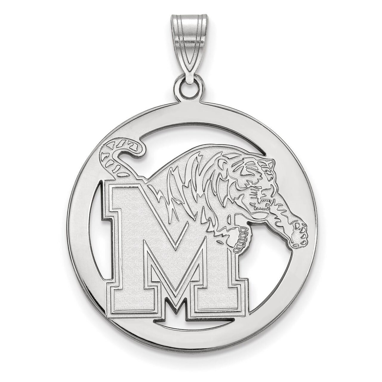 University of Memphis L Pendant in Circle Sterling Silver SS021UMP