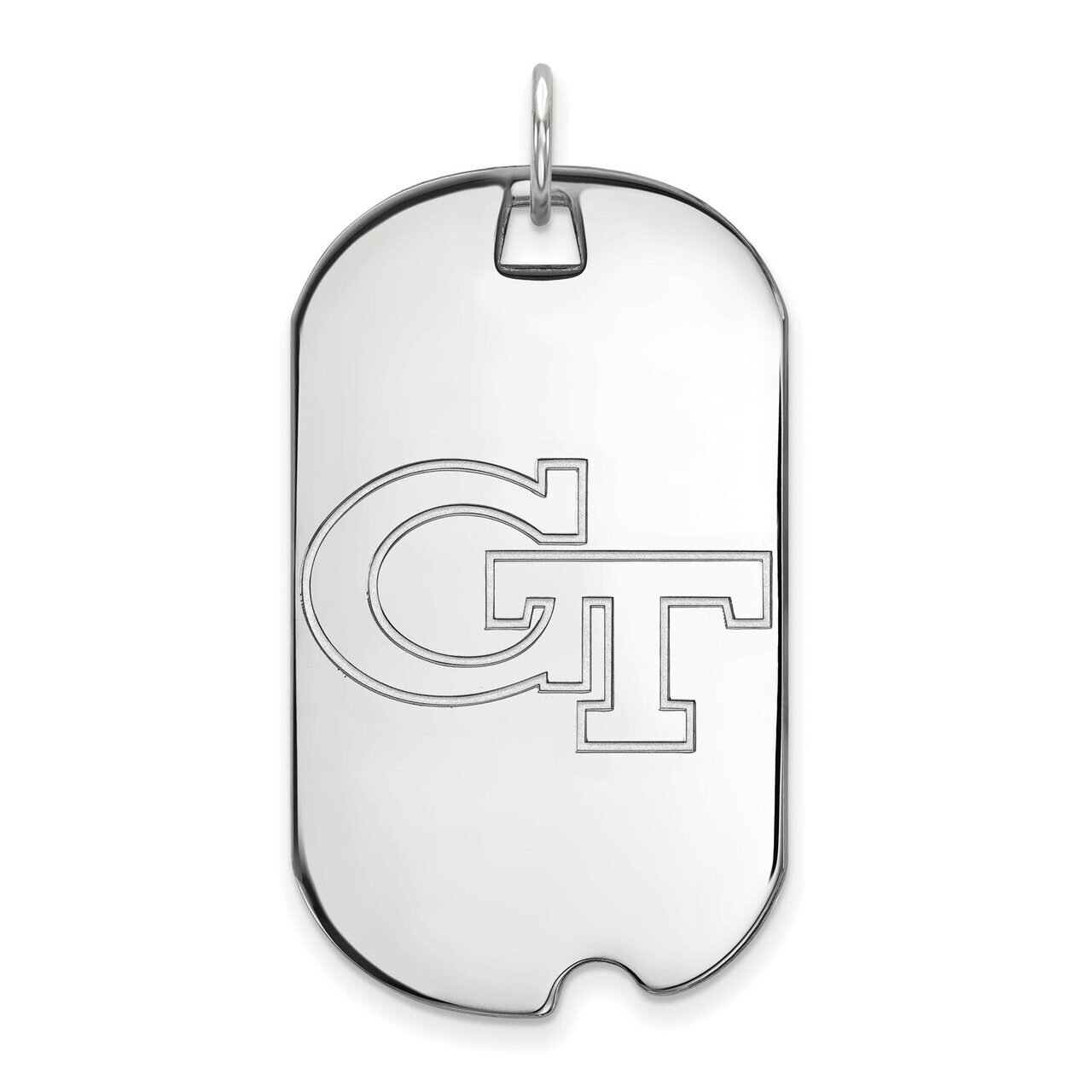 Georgia Institute of Technology Large Dog Tag Sterling Silver SS022GT