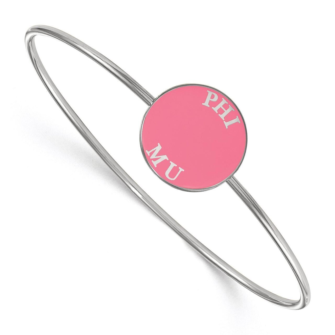 Phi Mu Enameled Slip-on Bangle Sterling Silver SS022PHM-7, MPN: SS022PHM-7, 886774603841